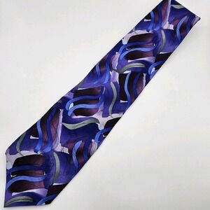 J Garcia Tie Necktie Nice Collection Thirty Blue Purple 100% Silk 90s